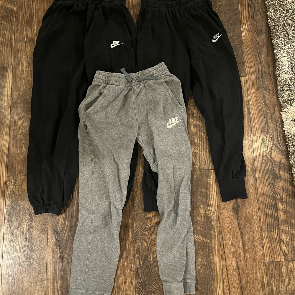Lot Nike Kids Black and Gray Jogger pants.